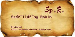 Szőllősy Robin névjegykártya